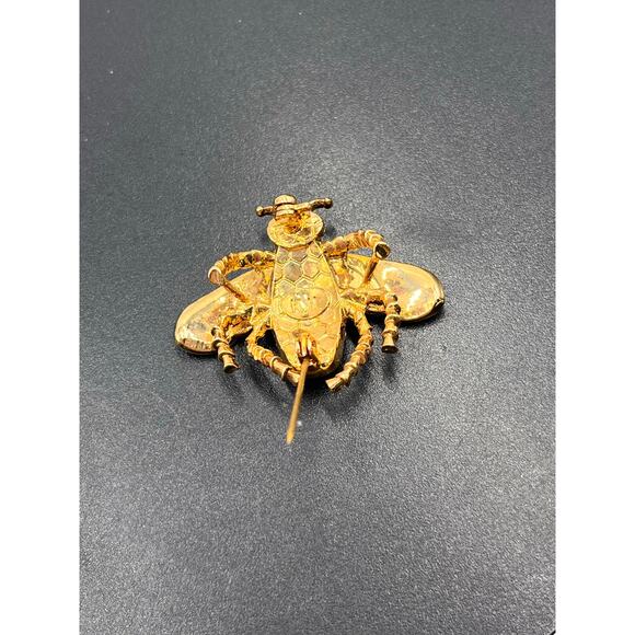 Kenneth Jay Lane KJL Signed Gold Tone Rhinestone Queen Bee Blue Eyes
Brooch Pin - Picture 7 of 11